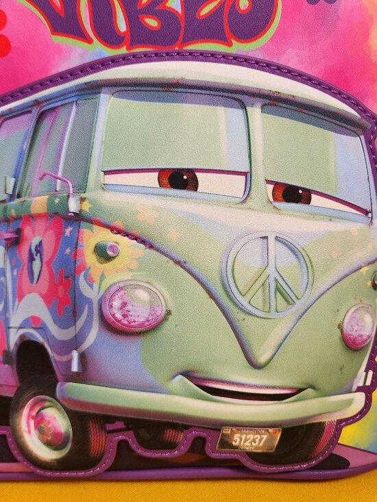 Loungefly Disney Pixar Cars Fillmore Tie-Dye Good Vibes Hippie Min Backpack NEW main image 4